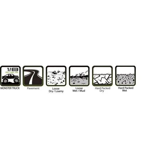 LR-T3219CH-Pneus MT-Uphill + Jantes 3.8" Chrome 1/8 (x2) Louise RC