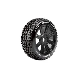 B-Mazinger tires - Black stick rims 1/8 (x2) Louise RC Louise RC LR-T3108SB - 1