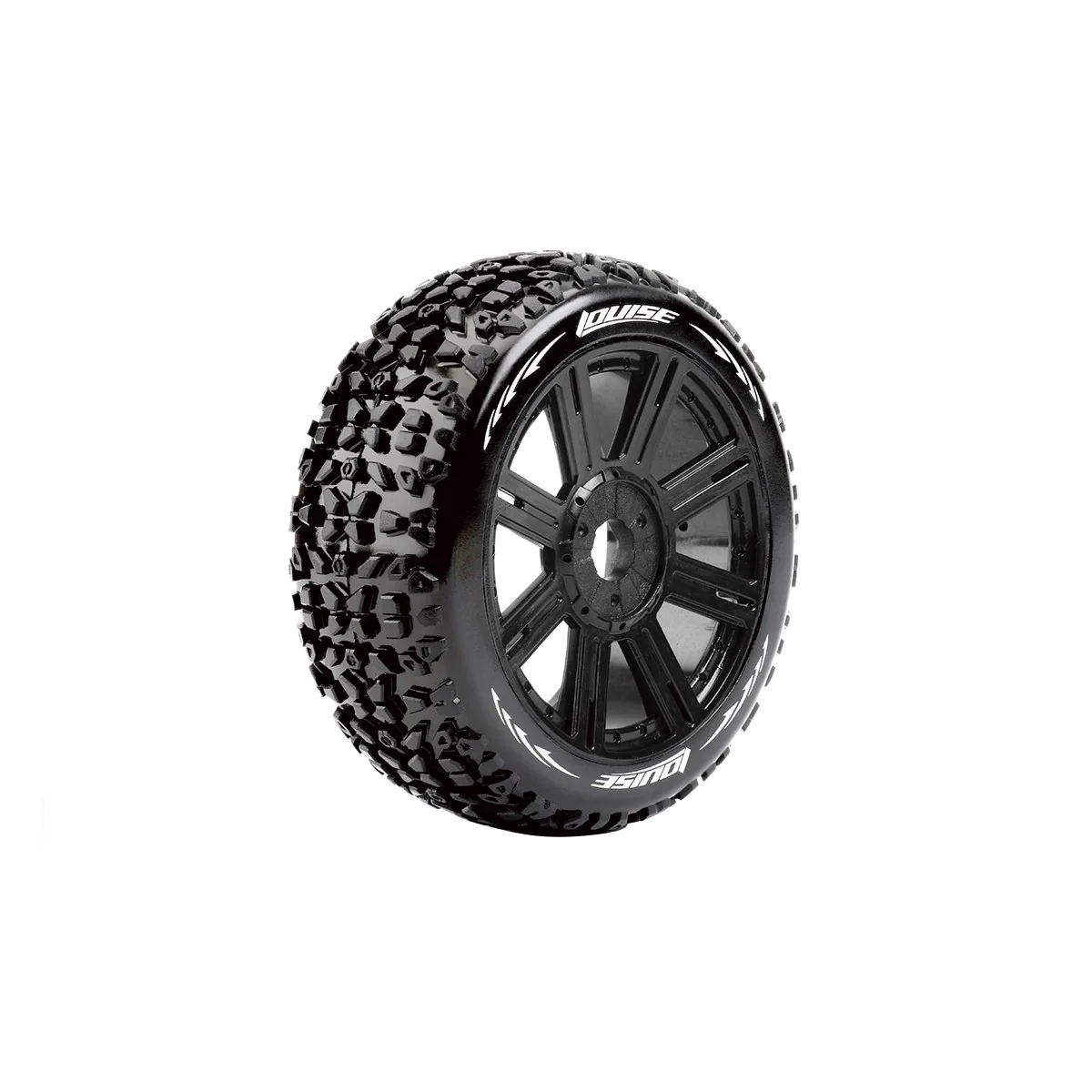 B-Mazinger tires - Black stick rims 1/8 (x2) Louise RC Louise RC LR-T3108SB - 1