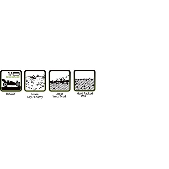 LR-T3150SBC-B-Hornet tires - Chrome Black 1/8 (x2) Louise RC