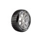 LR-T3150SBC-Pneus B-Hornet + Jantes batons Chrome Noir 1/8 (x2) Louise RC - LR-T3150SBC