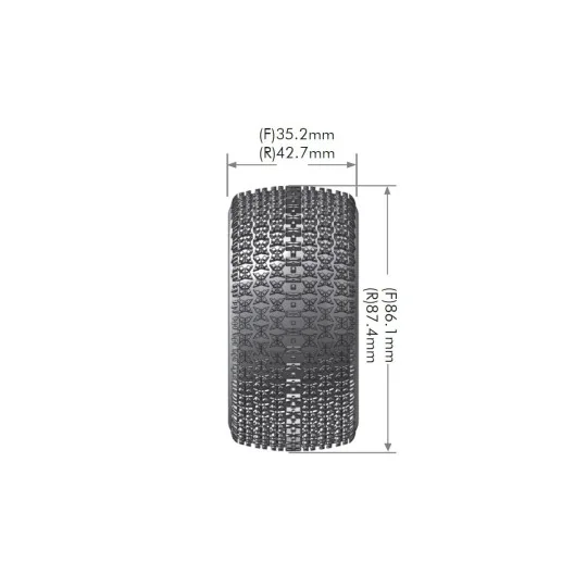 E-Manglev Tires - Rear White Rims 1/10 (x2) Louise RC Louise RC LR-T3176SWKR - 2 LR-T3176SWKR-E-Manglev Tires - Rear White Rims 1/10 (x2) Louise RC - LR-T3176SWKR