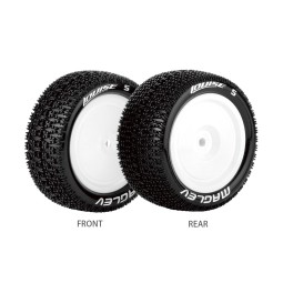 E-Manglev Tires - Rear White Rims 1/10 (x2) Louise RC Louise RC LR-T3176SWKR - 1