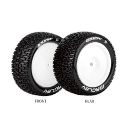 Pneus E-Manglev + Jantes Blanches arrières 1/10 (x2) Louise RC Louise RC LR-T3176SWKR - 1