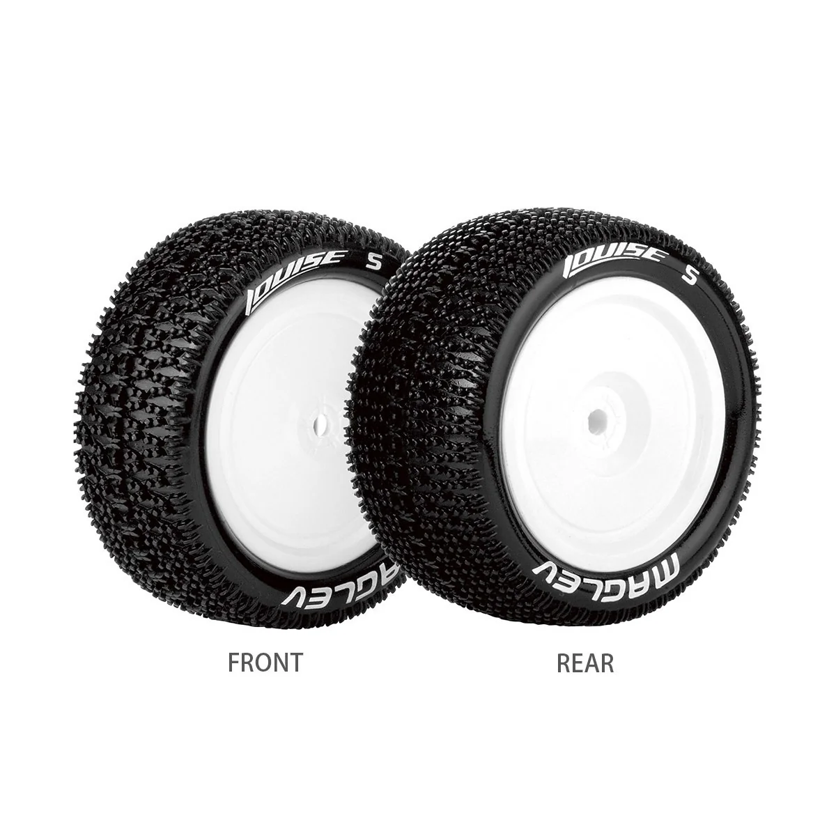 E-Manglev Tires - Rear White Rims 1/10 (x2) Louise RC Louise RC LR-T3176SWKR - 1 E-Manglev Tires - Rear White Rims 1/10 (x2) Louise RC Louise RC LR-T3176SWKR - 1