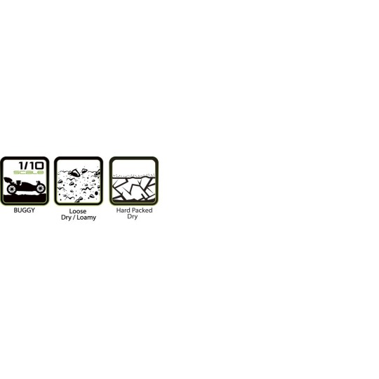 LR-T3176SWKR-Pneus E-Manglev + Jantes Blanches arrières 1/10 (x2) Louise RC