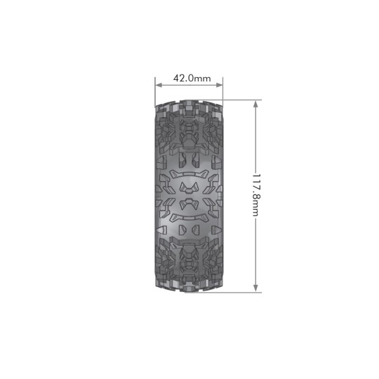 L-T3130SW-Pneus B-Pioneer + Jantes Blanches 1/8 (x2) Louise RC - L-T3130SW