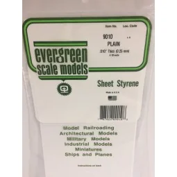 White plate smooth 0.25x150x300mm Ref: 9010 - Evergreen - S1379010
