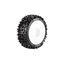 B-Pioneer Tires + White Rims 1/8 (x2) Louise RC Louise RC L-T3130SW - 1