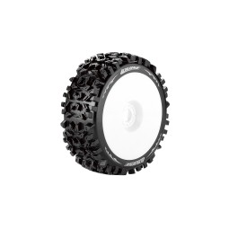 Pneus B-Pioneer + Jantes Blanches 1/8 (x2) Louise RC Louise RC L-T3130SW - 1