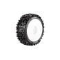 L-T3130SW-B-Pioneer Tires + White Rims 1/8 (x2) Louise RC