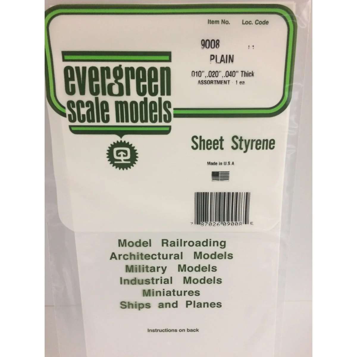 Smooth white sheet, assorted, 150x300mm, Ref: 9008 - Evergreen - S1...