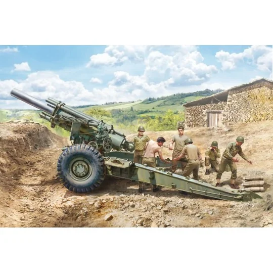 I6581-HOWitzer US M1 155mm and Servants 1/35 Italeri