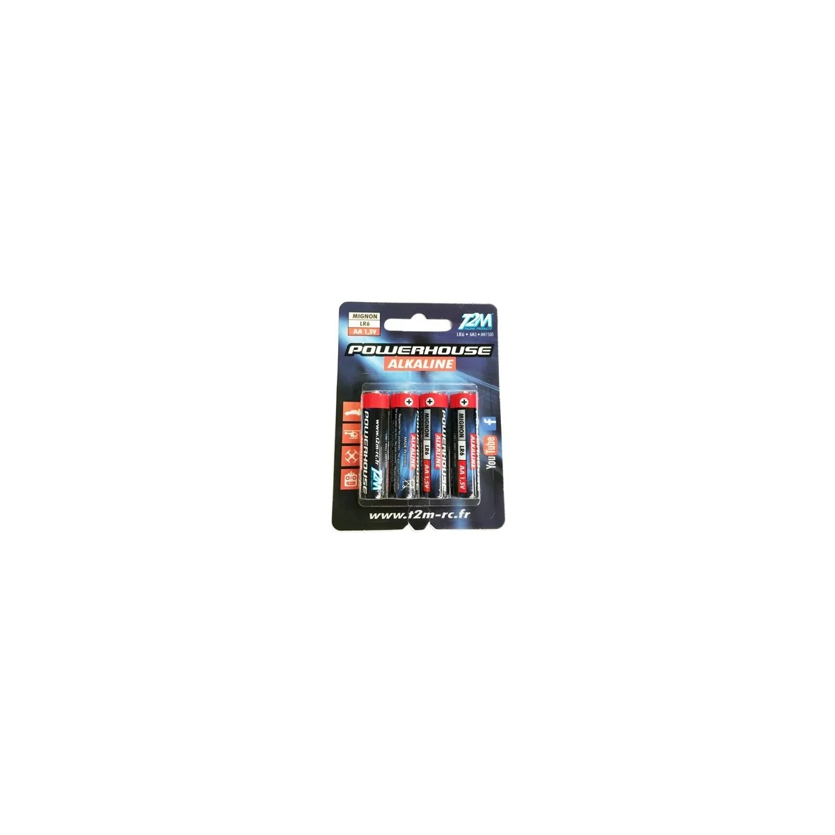 Piles Alcaline AA LR6 (4) T2M T2M T3619 - 1