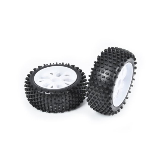 T4900/2C-Roues tout terrain à picots sur jantes à battons blanches T2M