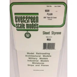 Smooth white plate 0.13x150x300mm Ref: 9009 - Evergreen - S1379009 ...