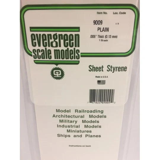 Smooth white plate 0.13x150x300mm Ref: 9009 - Evergreen - S1379009 ... S1379009-Smooth white plate 0.13x150x300mm Ref: 9009 - Evergreen - S1379009
