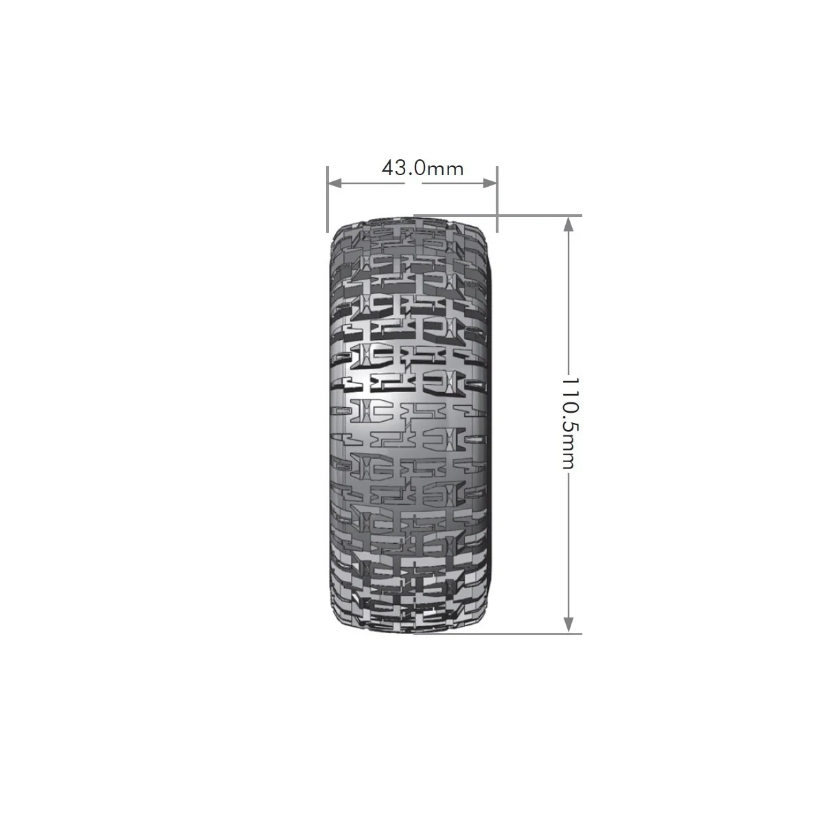 SC-Pioneer tires - Black baton rims 1/10 (x2) Louise RC Louise RC LR-T3148SBTF - 2