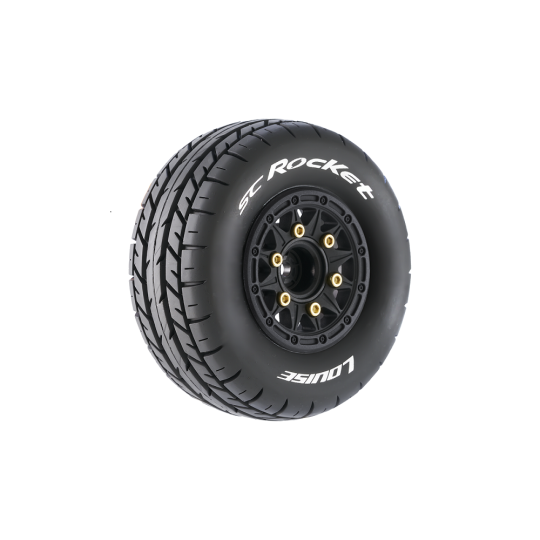 SC-Rocket Tires + Black Stick Rims 1/10 (x2) Louise RC Louise RC L-T3154SBTR - 1 L-T3154SBTR-SC-Rocket Tires + Black Stick Rims 1/10 (x2) Louise RC - L-T3154SBTR