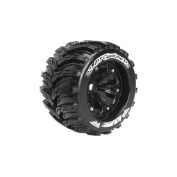 MT-Cyclone Tires + 3.8" Rims Black 1/8 (x2) Louise RC Louise RC L-T3220BH - 1