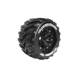 MT-Cyclone Tires + 3.8" Rims Black 1/8 (x2) Louise RC Louise RC L-T3220BH - 1