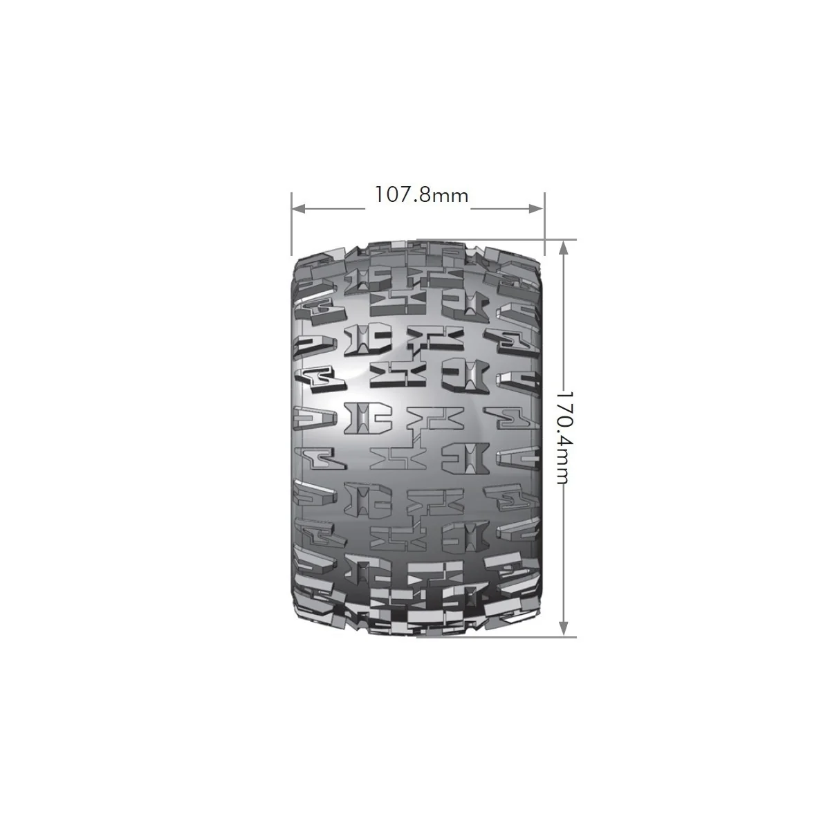 MT-Pioneer Tires + 3.8" Rims Black 1/8 (x2) Louise RC Louise RC L-T3218BH - 2 MT-Pioneer Tires + 3.8" Rims Black 1/8 (x2) Louise RC Louise RC L-T3218BH - 2