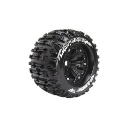 MT-Pioneer Tires + 3.8" Rims Black 1/8 (x2) Louise RC Louise RC L-T3218BH - 1