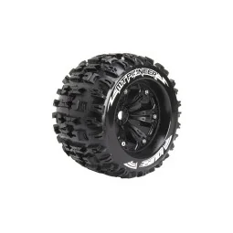 MT-Pioneer Tires + 3.8" Rims Black 1/8 (x2) Louise RC Louise RC L-T3218BH - 1