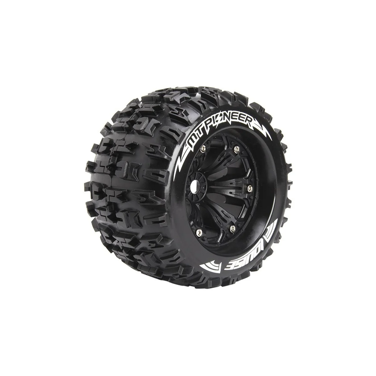 MT-Pioneer Tires + 3.8" Rims Black 1/8 (x2) Louise RC Louise RC L-T3218BH - 1 MT-Pioneer Tires + 3.8" Rims Black 1/8 (x2) Louise RC Louise RC L-T3218BH - 1