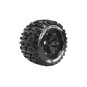 L-T3218BH-MT-Pioneer Tires + 3.8" Rims Black 1/8 (x2) Louise RC