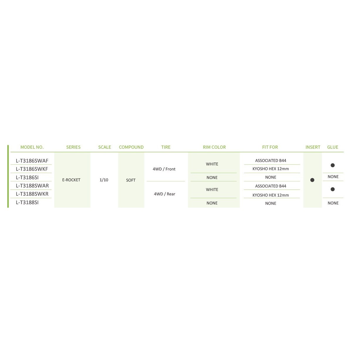 Pneus ST-Rocket + Jantes Blanches avants 1/10 (x2) Louise RC Louise RC L-T3186SWKF - 4