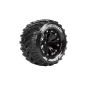 L-T3226SB-MT-Cyclone Tires + Black Rims 2.8" 1/10 (x2) Louise RC