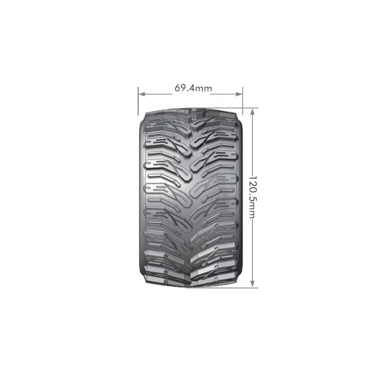 MT-Cyclone Tires + Black Rims 2.8" 1/10 (x2) Louise RC Louise RC L-T3226SB - 2 L-T3226SB-MT-Cyclone Tires + Black Rims 2.8" 1/10 (x2) Louise RC - L-T3226SB