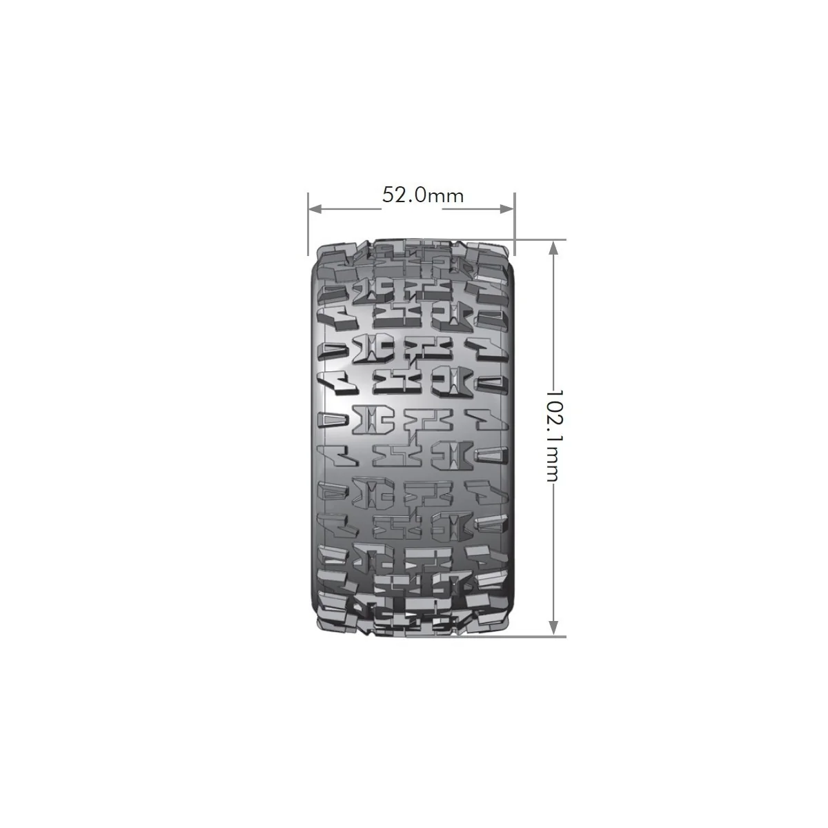 ST-Pioneer tires - Black baton rims 1/10 (x2) Louise RC Louise RC LR-T3227SBH - 2