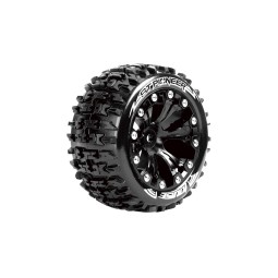 ST-Pioneer tires - Black baton rims 1/10 (x2) Louise RC Louise RC LR-T3227SBH - 1