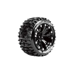 ST-Pioneer tires - Black baton rims 1/10 (x2) Louise RC Louise RC LR-T3227SBH - 1