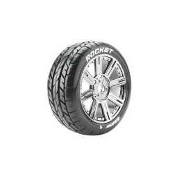 B-Rocket tires - Chrome Black 1/8 (x2) Louise RC Louise RC LR-T3190SBC - 1