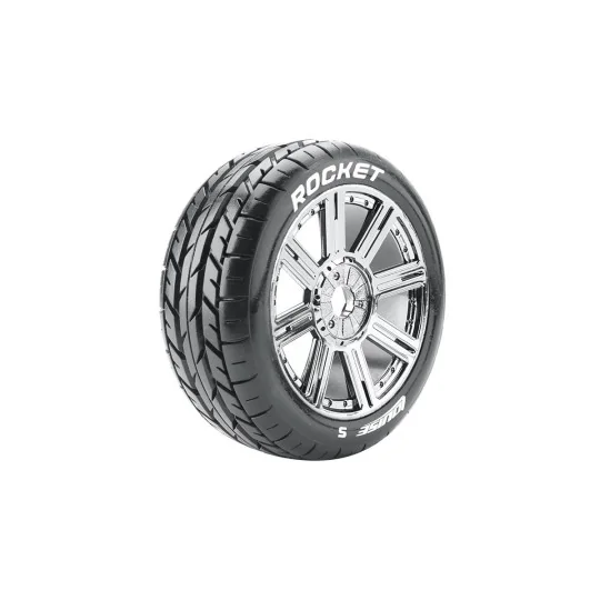 B-Rocket tires - Chrome Black 1/8 (x2) Louise RC Louise RC LR-T3190SBC - 1 LR-T3190SBC-B-Rocket tires - Chrome Black 1/8 (x2) Louise RC - LR-T3190SBC