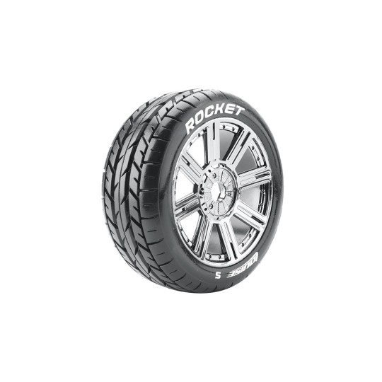 LR-T3190SBC-B-Rocket tires - Chrome Black 1/8 (x2) Louise RC