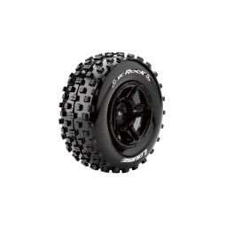 Pneus SC-Rock + Jantes batons Noir 1/10 (x2) Louise RC Louise RC L-T3229SBTR - 1