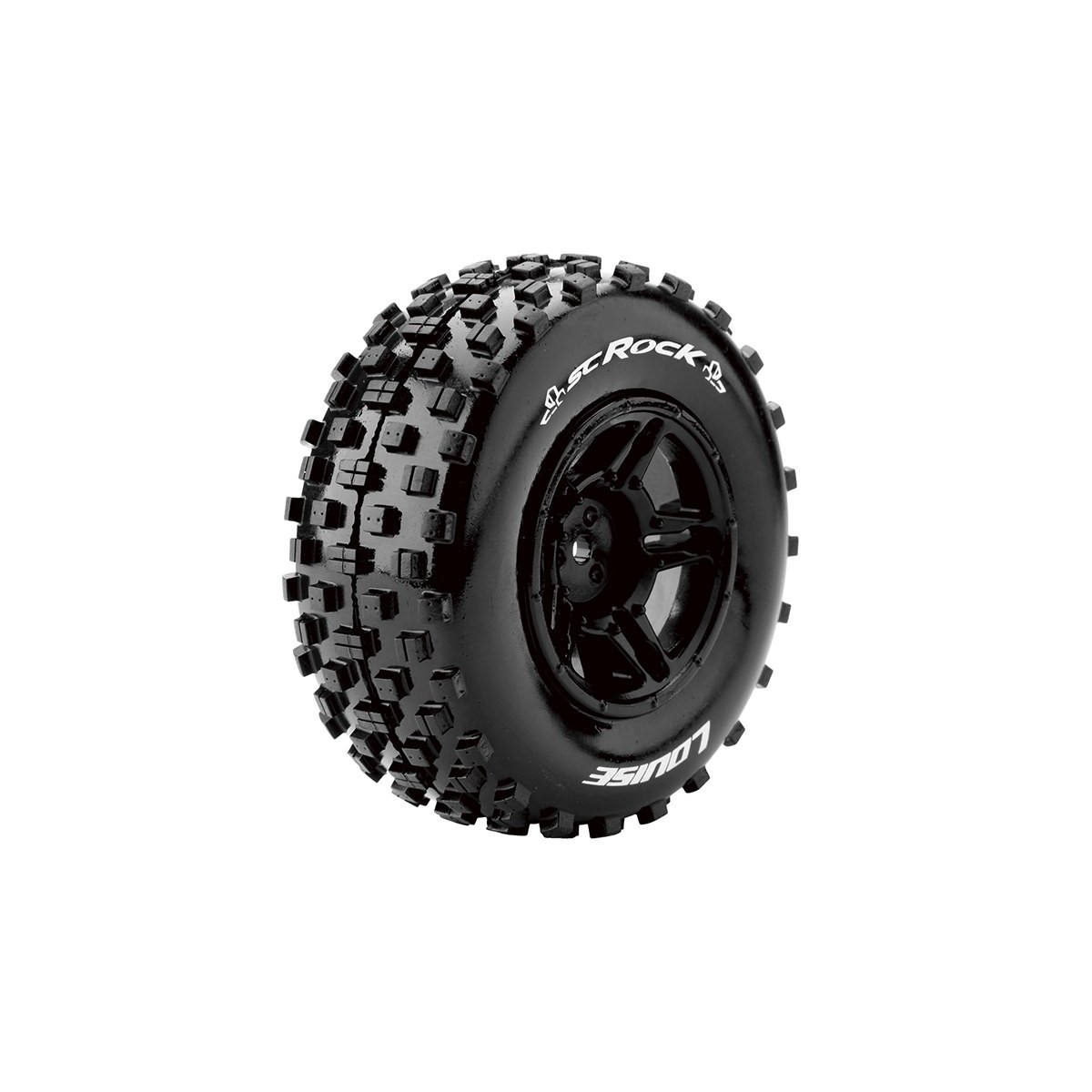 SC-Rock Tires + Black Baton Rims 1/10 (x2) Louise RC Louise RC L-T3229SBTR - 1