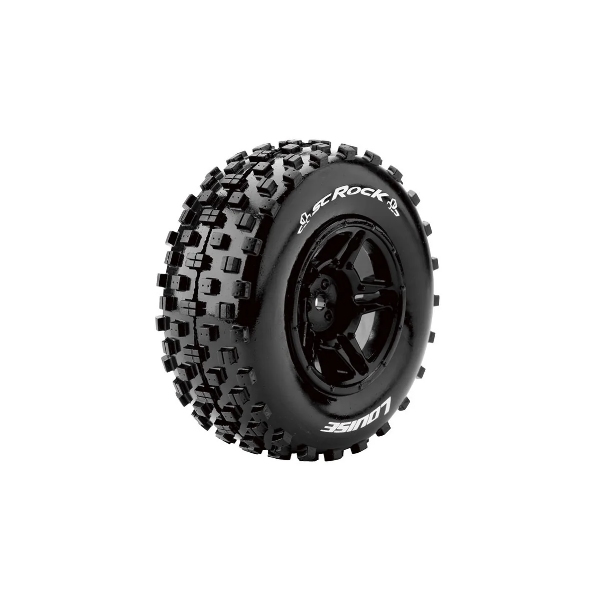 SC-Rock Tires + Black Baton Rims 1/10 (x2) Louise RC Louise RC L-T3229SBTR - 1