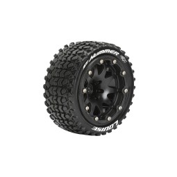 ST-Hummer Tires - Black Rims 1/10 (x2) Louise RC Louise RC LR-T3314SB - 1