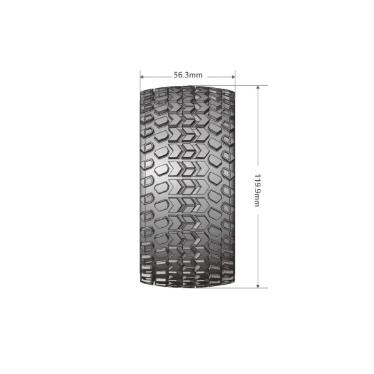 LR-T3314SB-ST-Hummer Tires - Black Rims 1/10 (x2) Louise RC - LR-T3314SB
