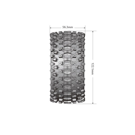 L-T3313SB-Pneus ST-Uphill + Jantes Noir 1/10 (x2) Louise RC - L-T3313SB