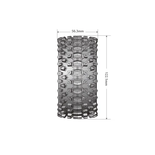L-T3313SB-Pneus ST-Uphill + Jantes Noir 1/10 (x2) Louise RC - L-T3313SB