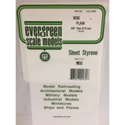 Smooth white plate 0.75x150x300mm Ref: 9030 - Evergreen - S1379030 ...