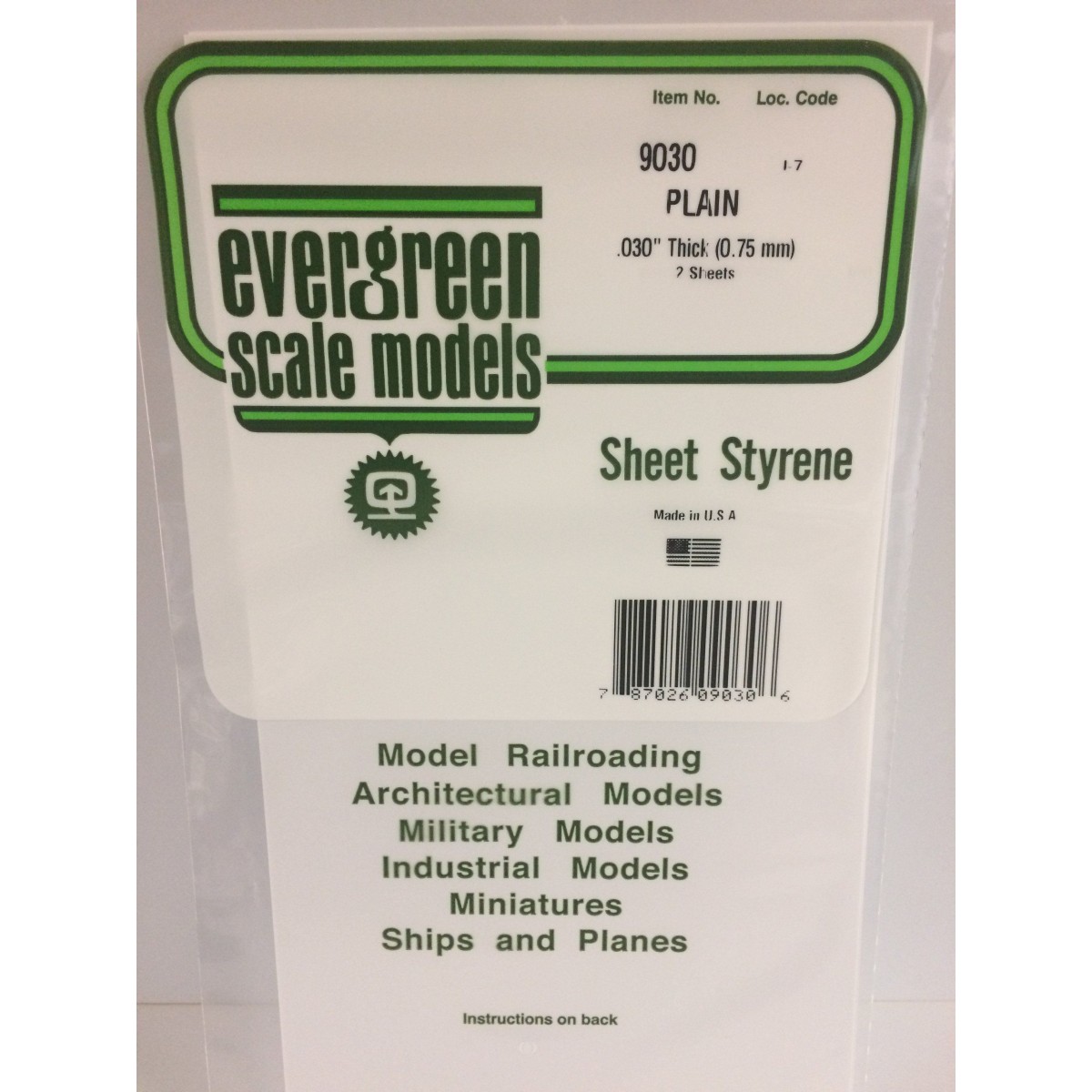 White plate smooth 0.75x150x300mm Ref: 9030 - Evergreen - S1379030 White plate smooth 0.75x150x300mm Ref: 9030 - Evergreen - S1379030