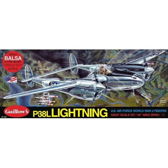 S0282001-P-38 Lightning 1m Guillow's - S0282001