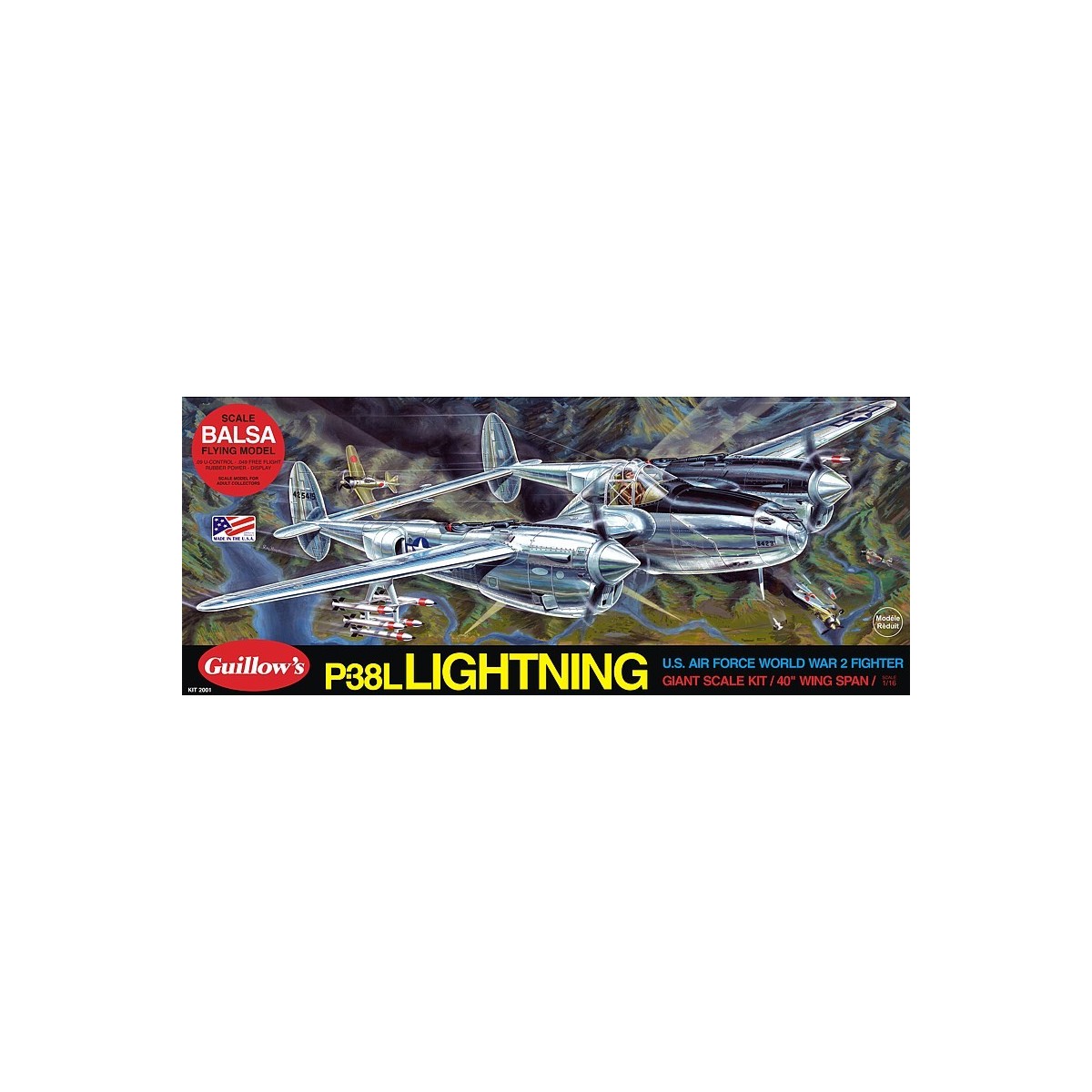 P-38 Lightning 1m Guillow's Guillow's S0282001 - 1